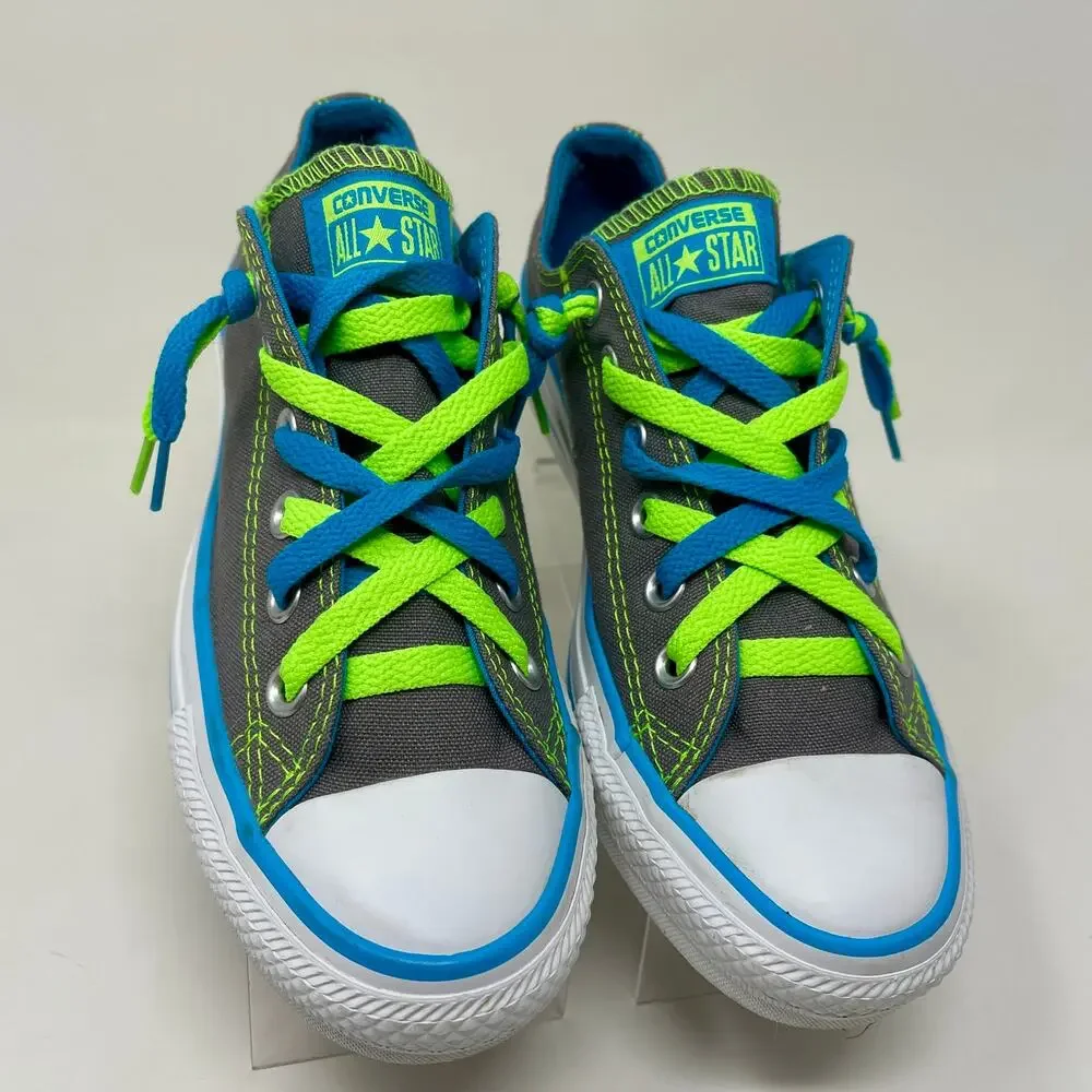 Converse All Star Kriss Cross Sneakers Womens Sz 7 Sporty Gray White J.6.8